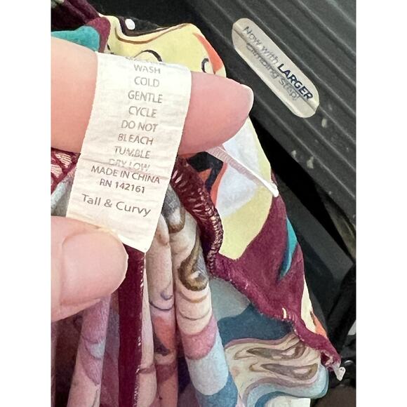 TC LuLaRoe Unicorn Leggings Multi Color Bunny Print Tall And Curvy Size 16 - Picture 7 of 10